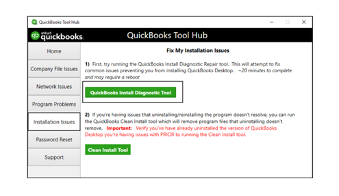 Download QuickBooks install diagnostic Tool