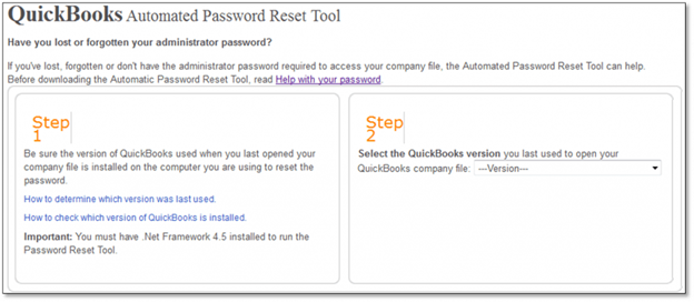 QuickBooks Automated Password Reset Tool