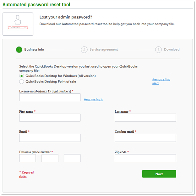 QuickBooks Password Reset Tool 