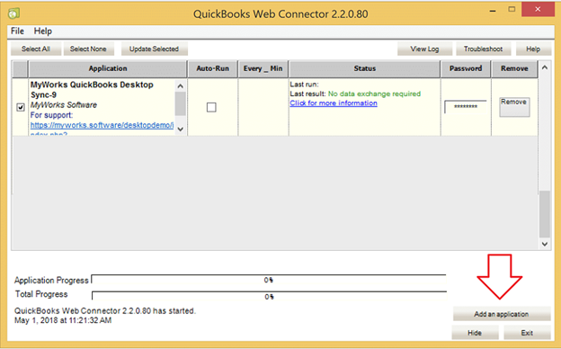 QuickBooks Web Connector 2.2.0.80