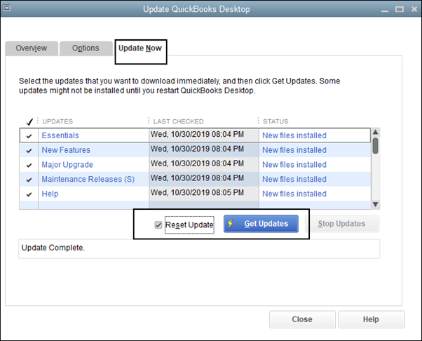 Update QuickBooks Error