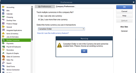 QuickBooks Desktop Multi Currency Problem