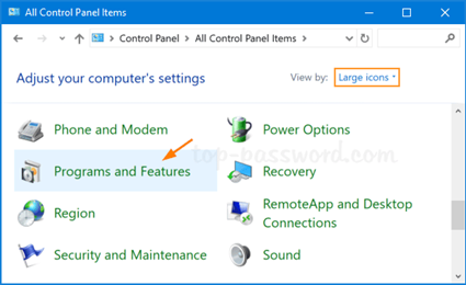 All control panel items