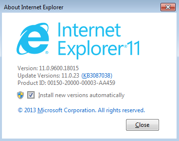 update Internet Explorer