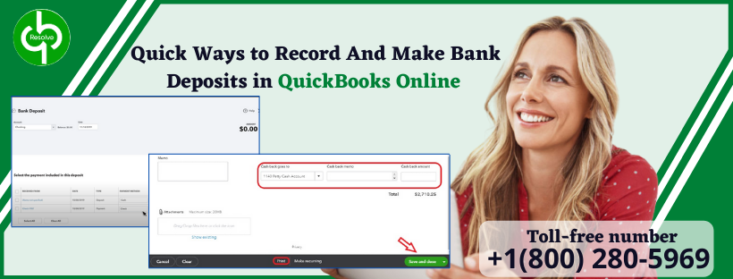 Record and make bank deposite in QuickBooks Online