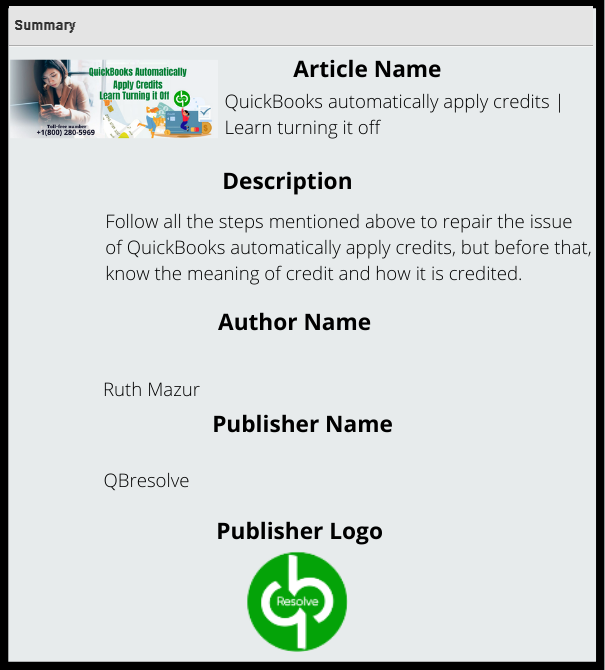 How to turn off QuickBooks automatically apply credits
