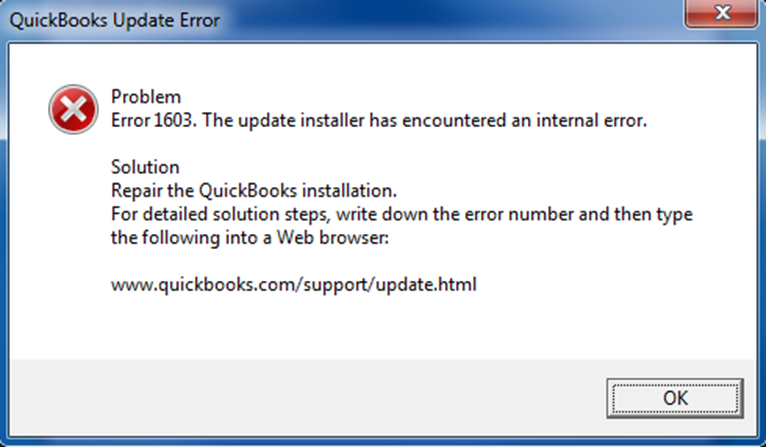 QuickBooks Update Error