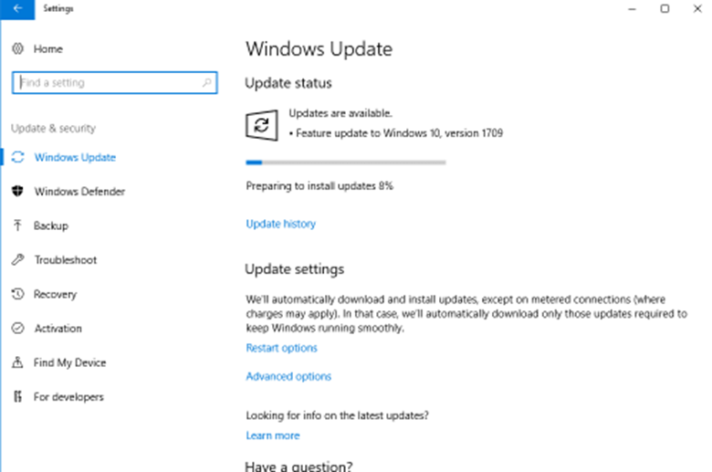 Windows Updates are available 