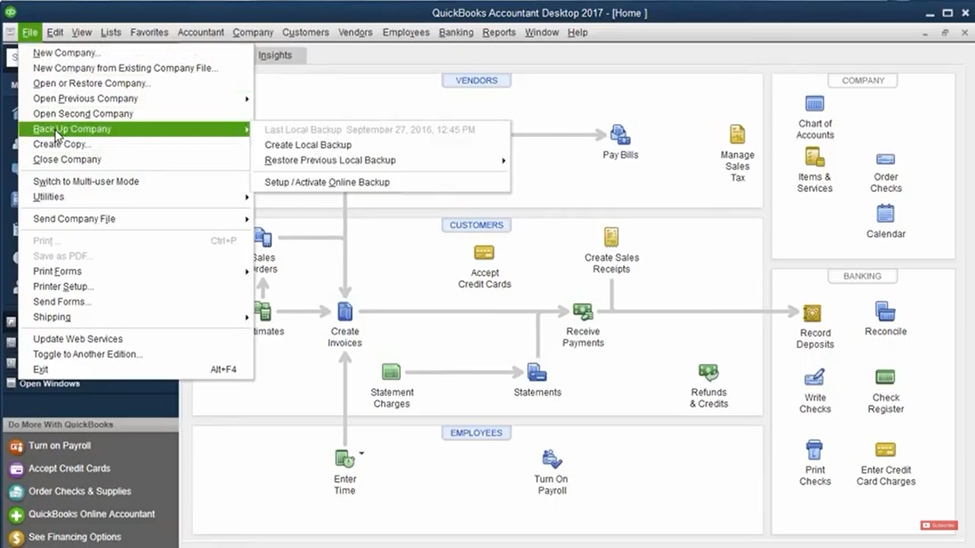 Click on create local backup and save the backup file on your local drive.