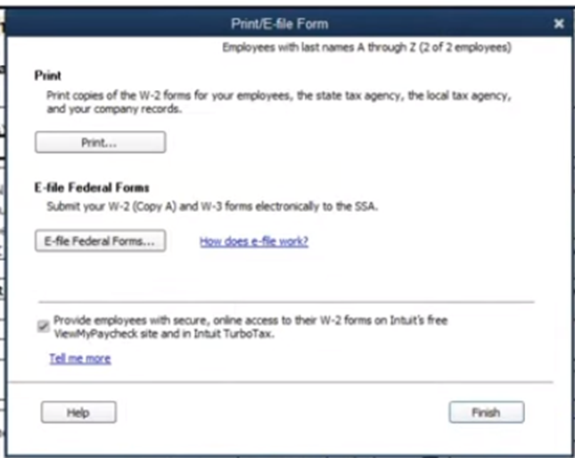 Instruction to Print E-file Form